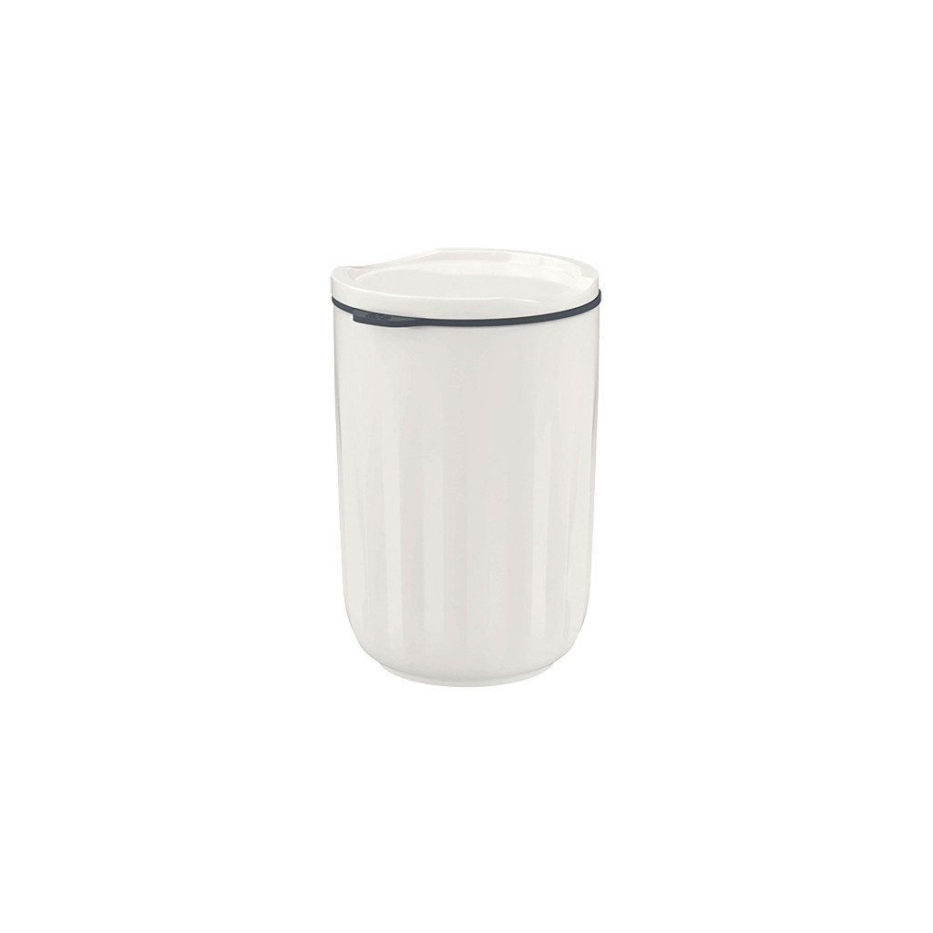 like. by Villeroy & Boch Coffee-to-go-Becher ToGo&ToStay Becher, mit Deckel, 450ml, weiß, Porzellan