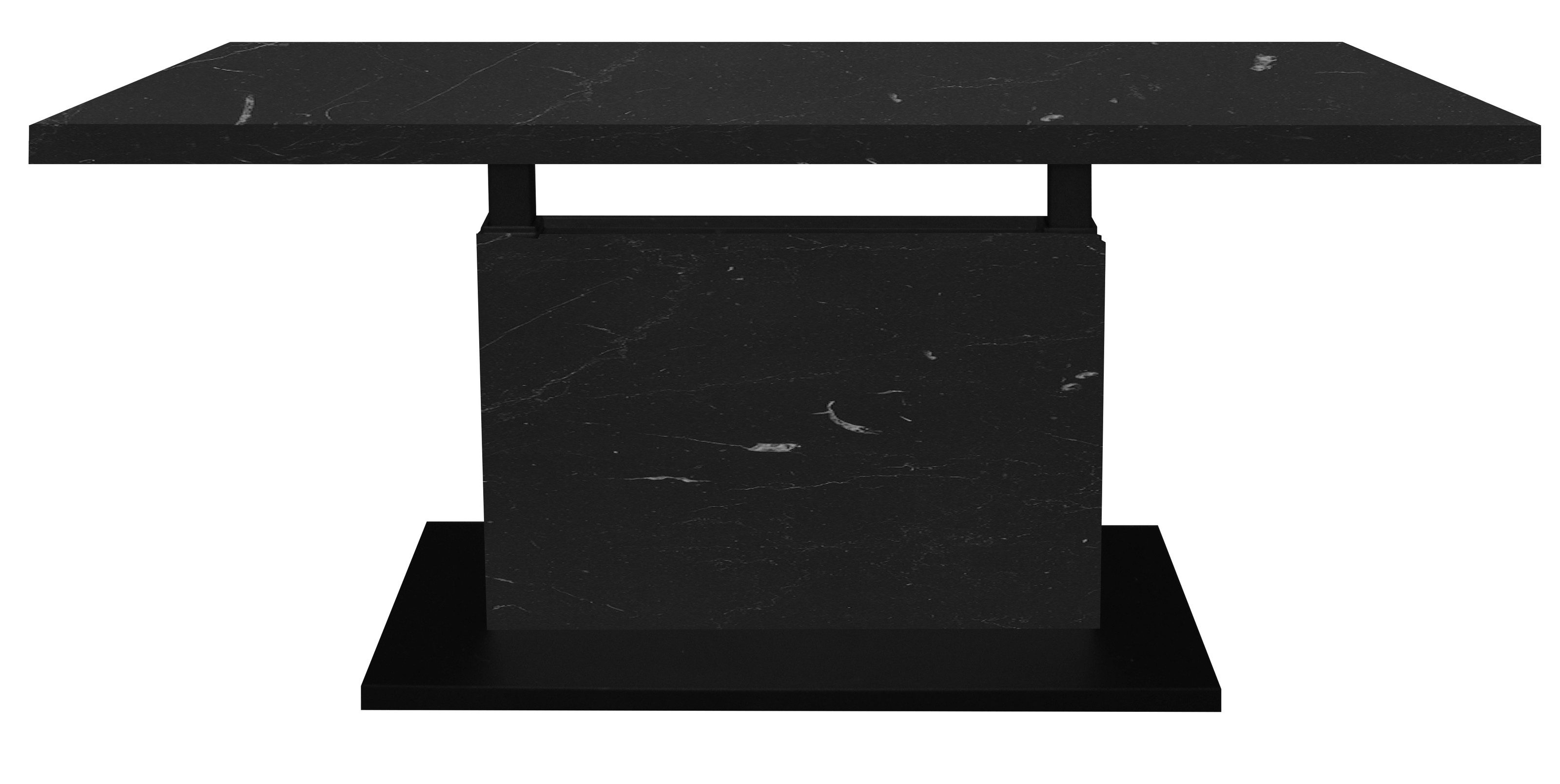 freiraum Couchtisch Lift, verstellbar, keramik optik schwarz / schwarz - 120x49/68x60cm (BxHxT)
