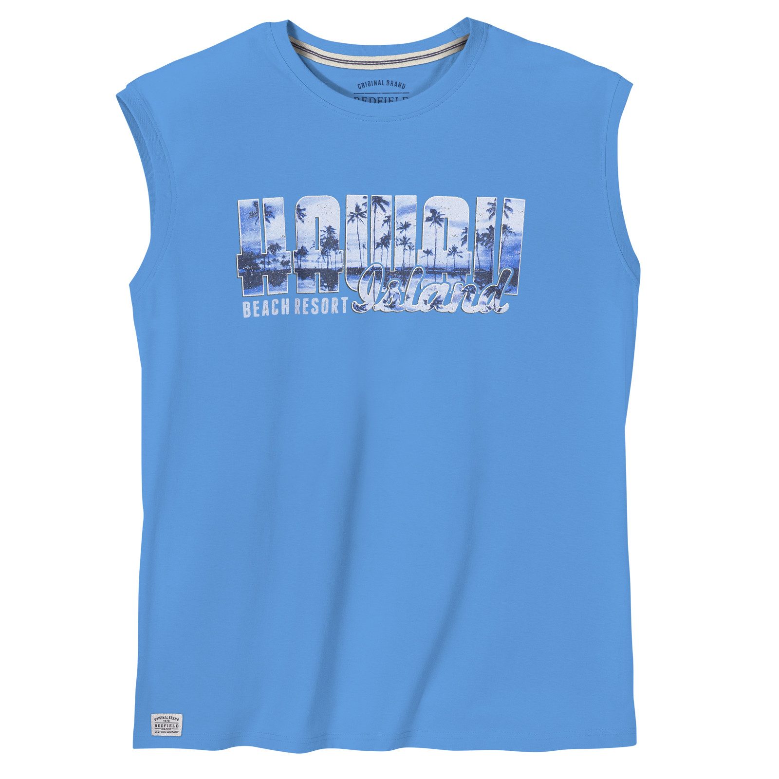 Muscleshirt Redfield Übergrößen Muskelshirt Print Hawaii türkisblau