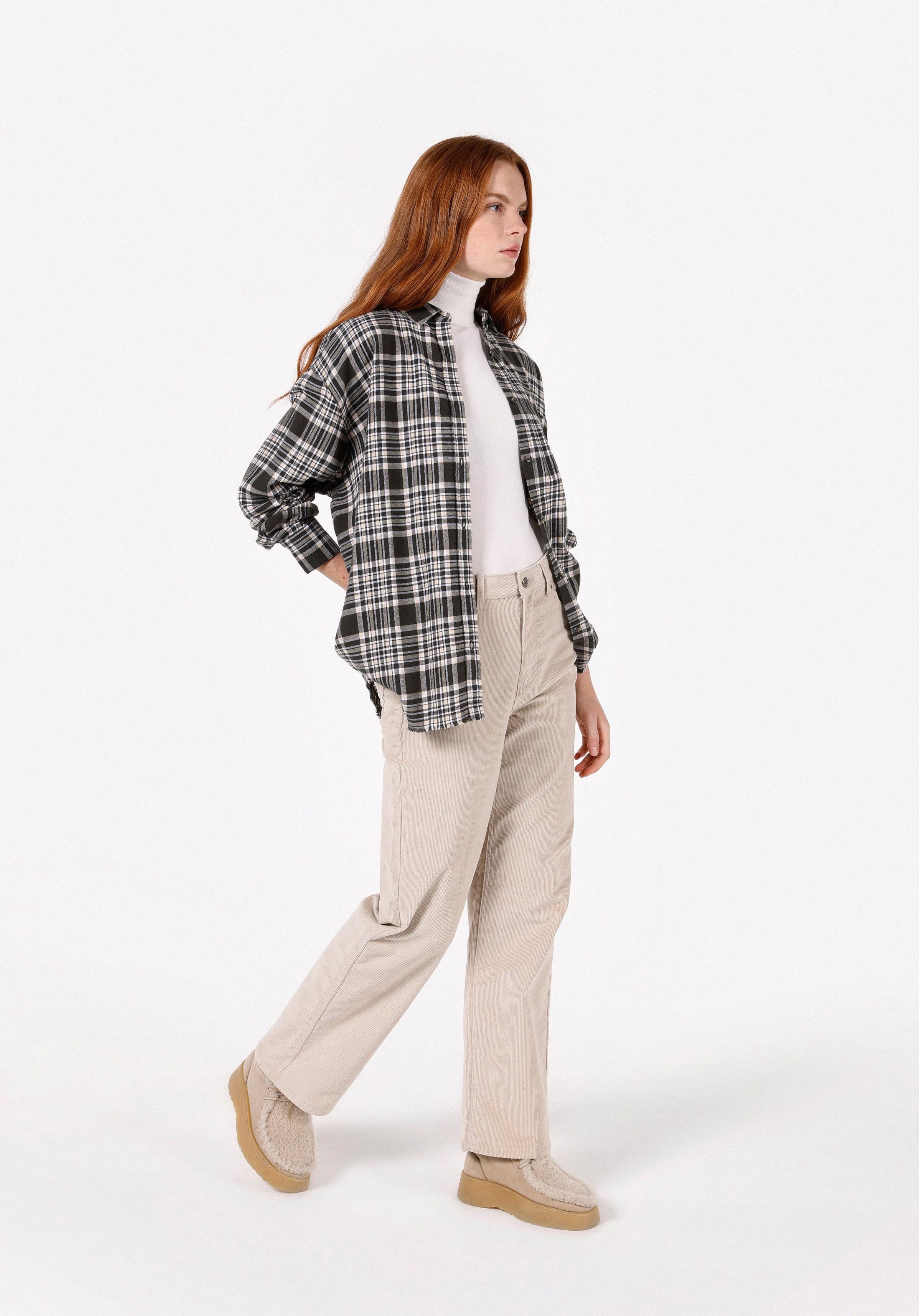 Colins T-Shirt Colins Relaxed Fit Shirt Neck Damen Langarmshirt