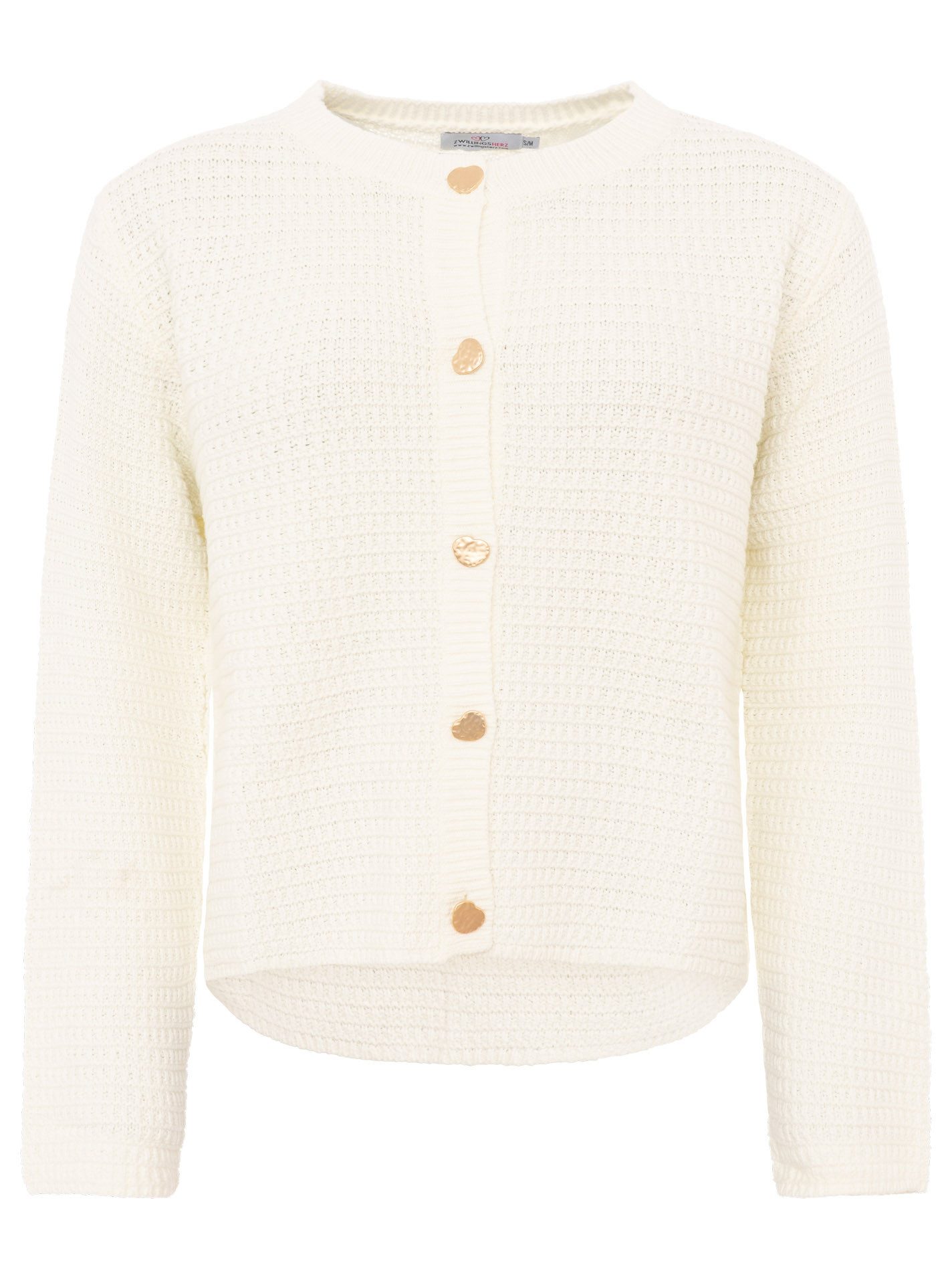Zwillingsherz Strickjacke "Herz Knopf" mit Lockstrickmuster und Herzknöpfen günstig online kaufen