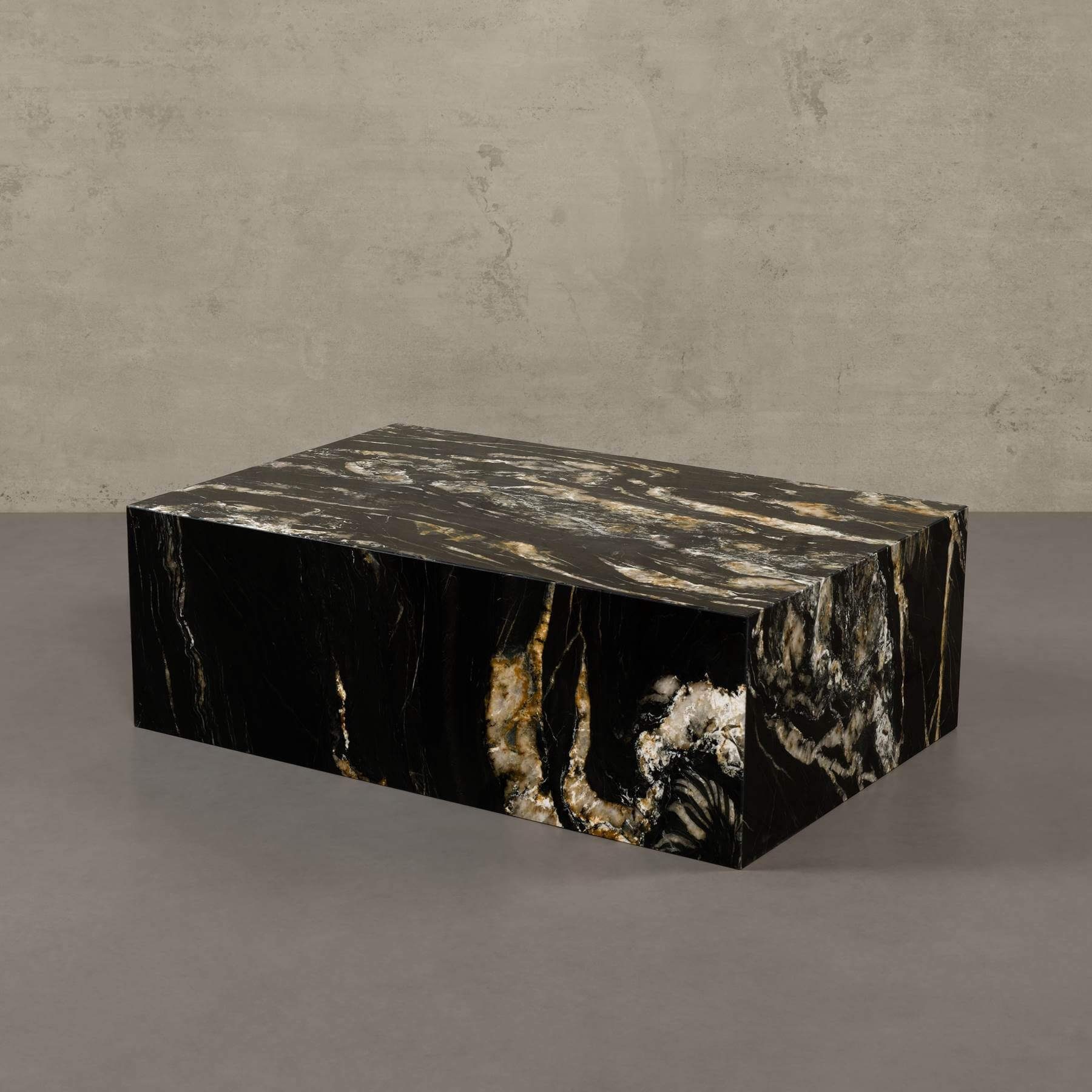 MAGNA Atelier Couchtisch ASPEN mit ECHTEM MARMOR, Ablagetisch Beistelltisch eckig, echter Marmor Tisch, 90x60x30cm Belvedere