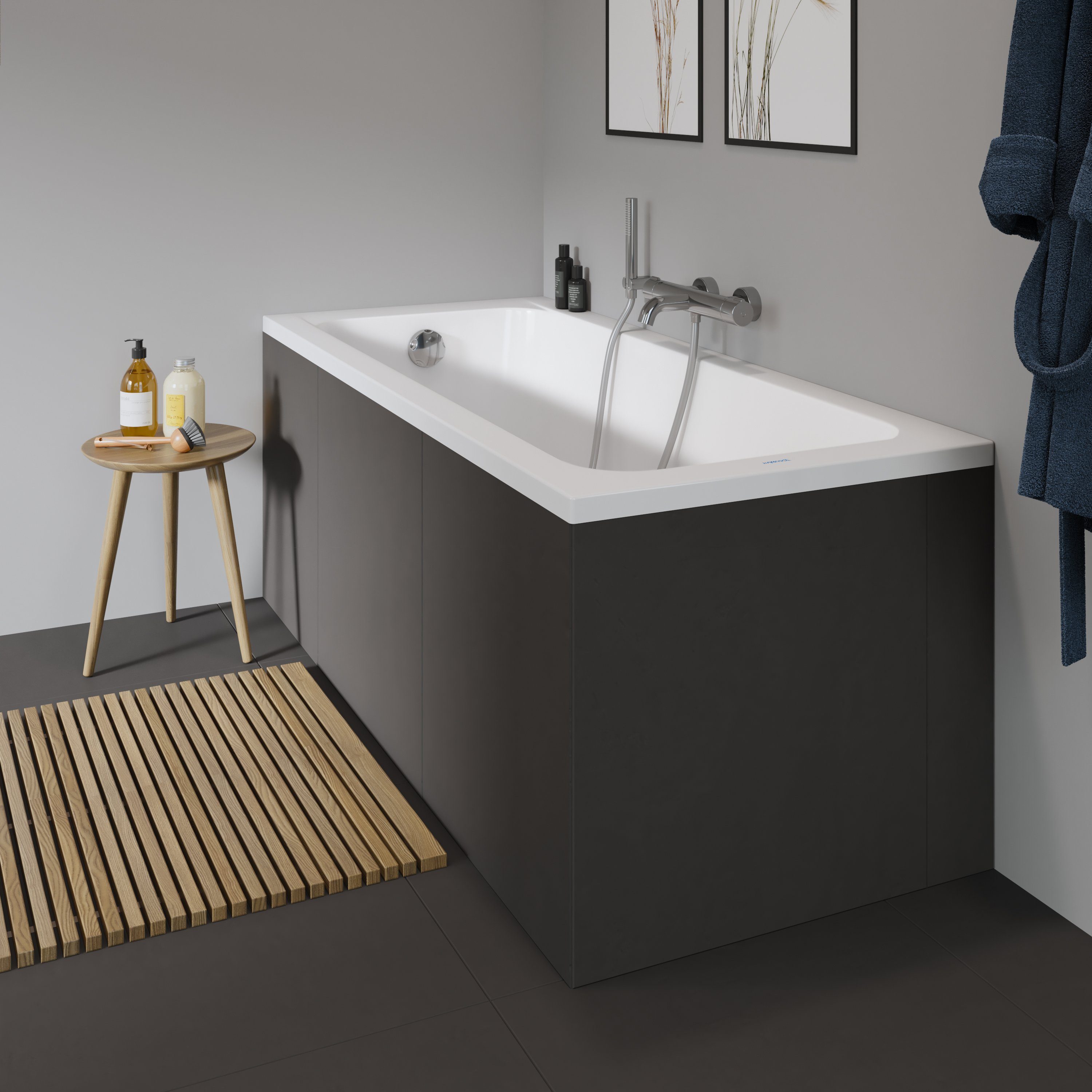 Duravit Badewanne D-Code 1600 x 700 mm Weiß Wanne mit Rückenschräge