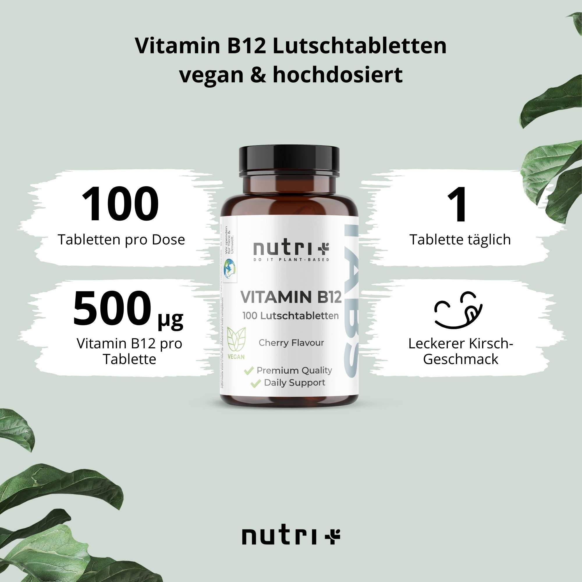 nutri+ Vitamin B12 Vegan Lutschtabletten Kapseln