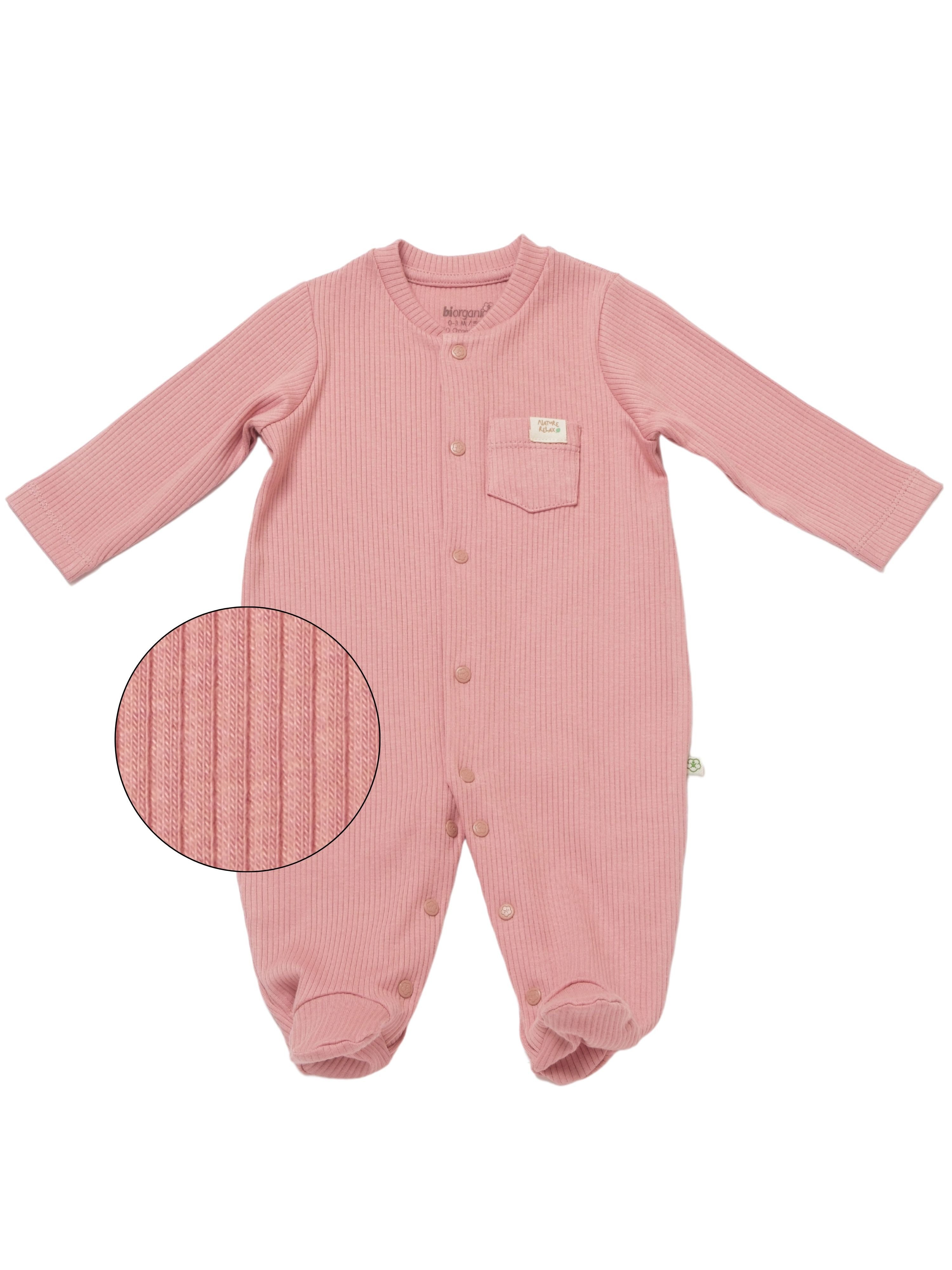 biorganic Strampler Baby Nature Relax Modal für Jungen und Mädchen Unisex Langarm (1-tlg) gerippte Textilstruktur (Ripp), Modal und Bio-Baumwolle, Größe 56 - 68