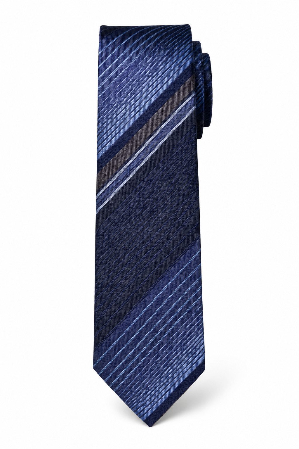 Seidenfalter Krawatte - Krawatte 6cm - Seidenkrawatte elegant blau gestreift