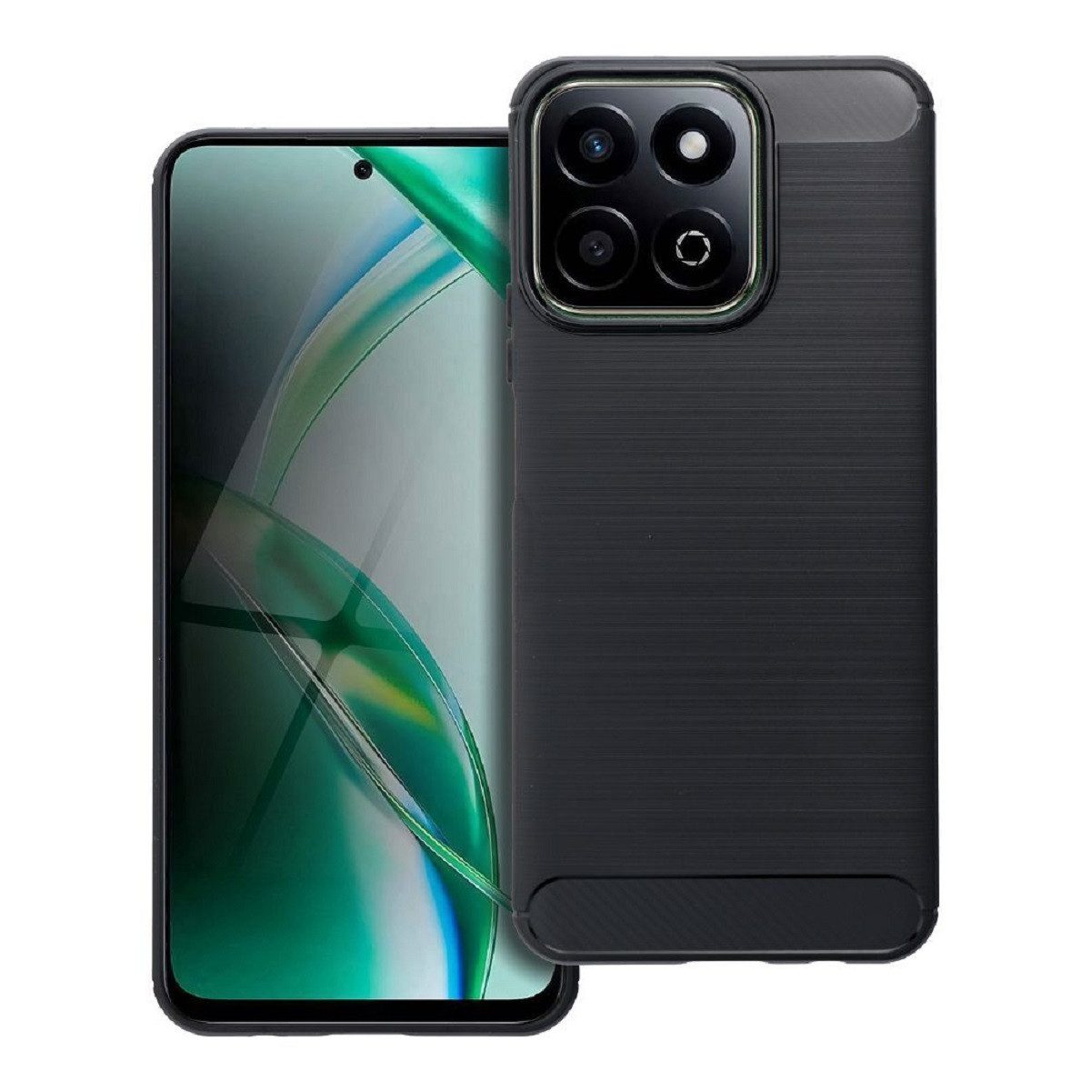 COFI 1453 Bumper Carbon Case Flexible Cover Handyhülle kompatibel mit Honor 200 smart