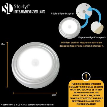 Starlyf LED Nachtlicht Light & Movement Sensor Lights, Bewegungsmelder, LED fest integriert, Warmweiß, Nachtlicht mit Bewegungsmelder, automatische Abschaltung