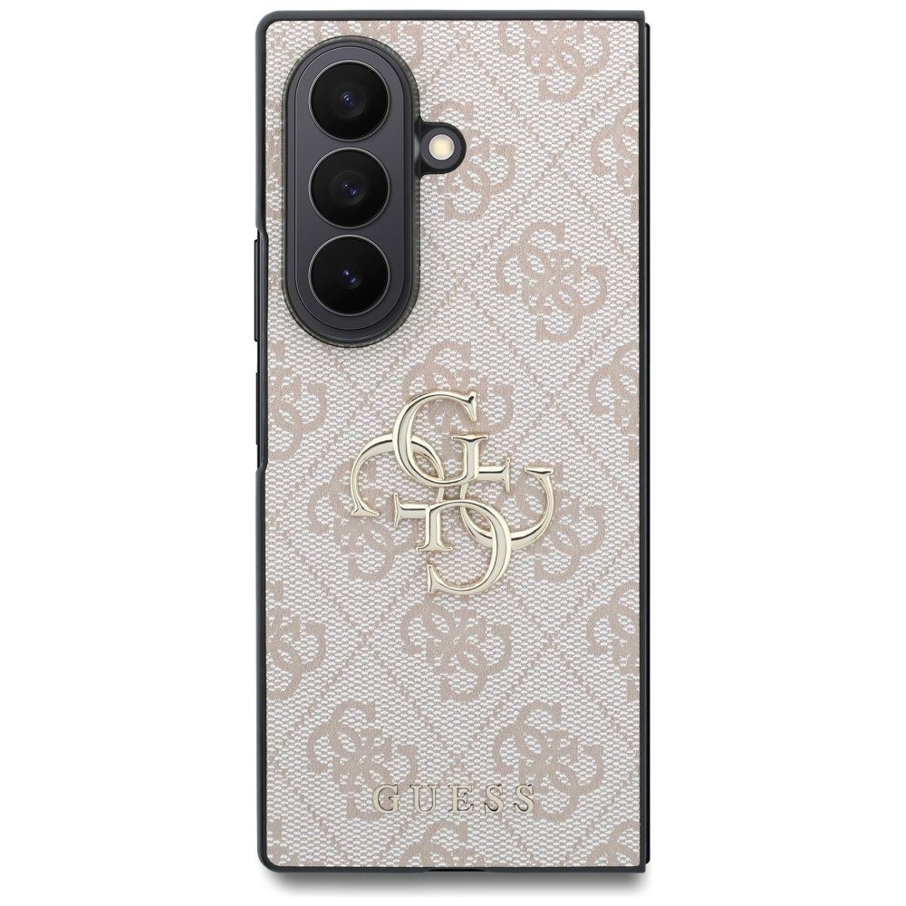 Guess Handyhülle Galaxy Z Fold 8 Ultra Kunstleder rosa braun grau Big Logo goldfarben 8 Zoll, Kantenschutz – Bild 2 von 5