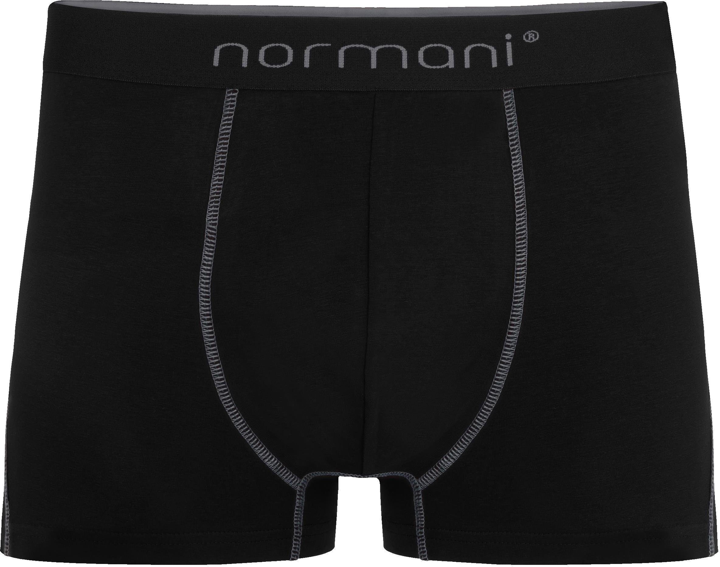 aus für Männer 12 normani Herren atmungsaktiver Baumwolle Boxershorts Grau/Dunkelblau/Schwarz x Unterhose Baumwoll-Boxershorts