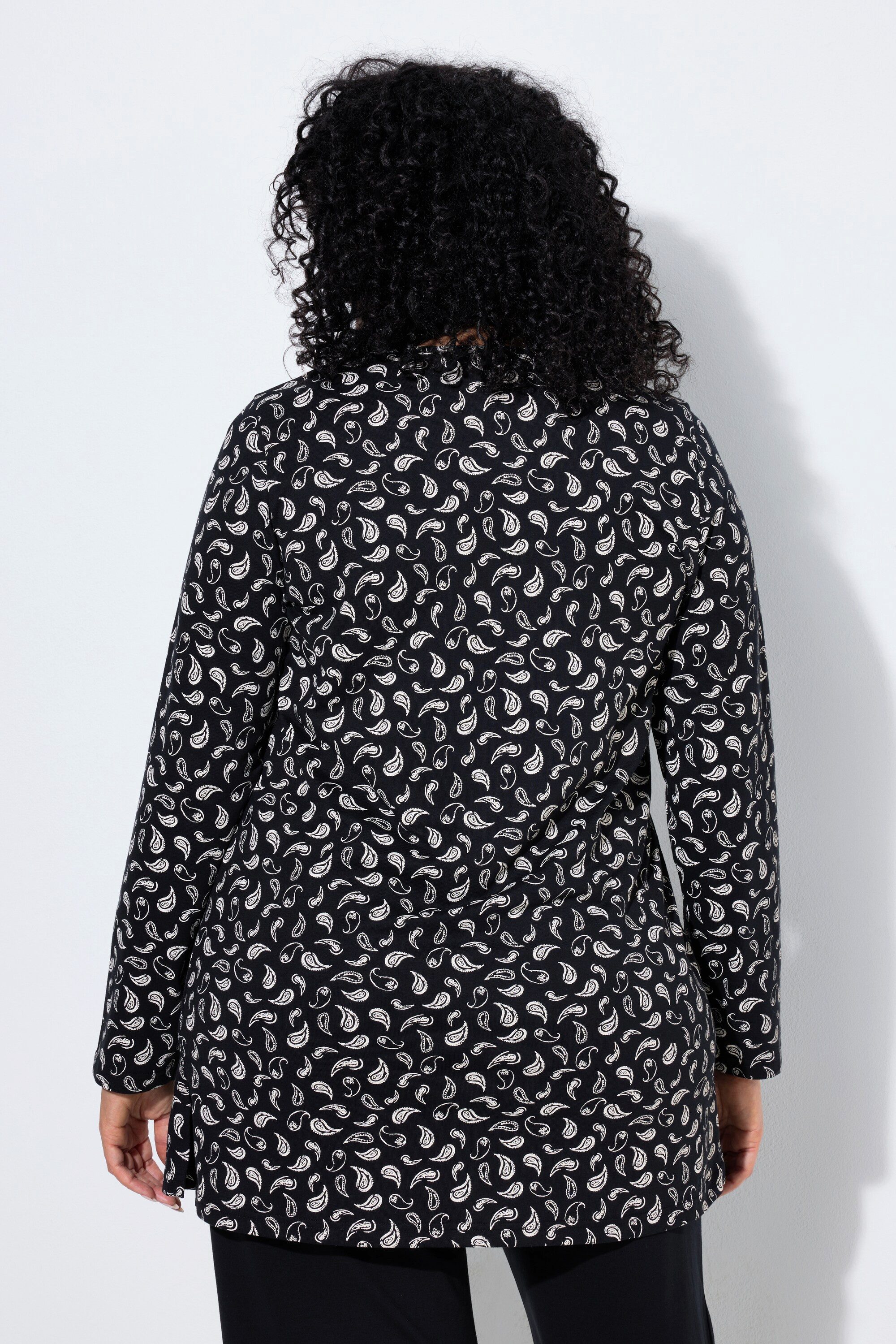Ulla Popken Longshirt Longshirt Paisleymuster A-Linie V-Ausschnitt – Bild 3 von 4