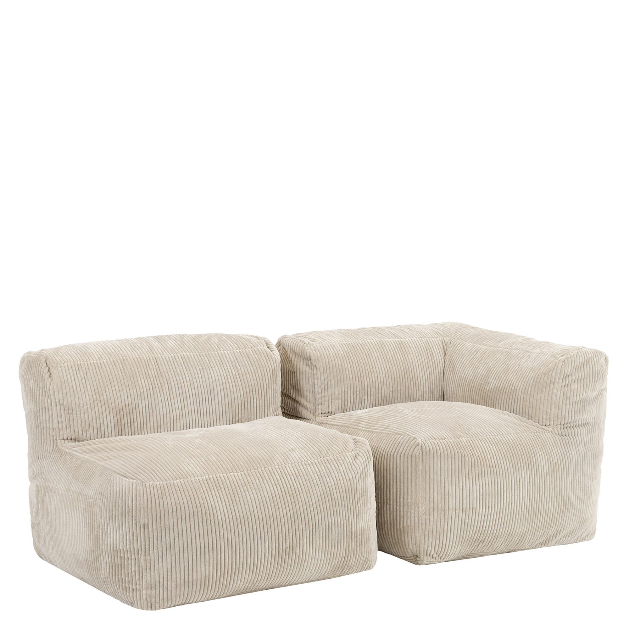 icon Sofa Modulares Ecksofa 2 Stück aus Cord Flauschig „Zen“, Spar-Set, Schaumstoff Füllung, für Wohnzimmer, für Schlafzimmer