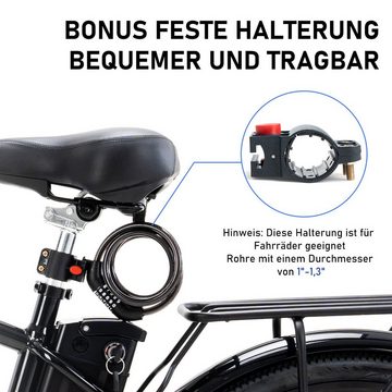 HITWAY Spiralschloss AT-L1 120cm/10mm Mit 5-Stellig Zahlencode für Fahrräd,Grill, Motorrad