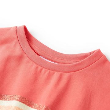 vidaXL A-Linien-Kleid Kinderkleid mit Kordelzug Korallenrosa 128