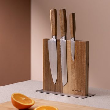 Navaris Magnet-Messerblock Messerhalter magnetisch aus Akazie (1tlg)