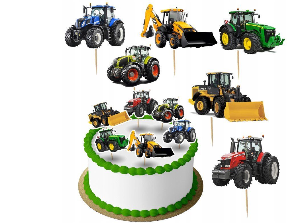 Tortenstecker Traktor Topper Set 6 Stk Geburstag Torten Deko Kuchen Junge