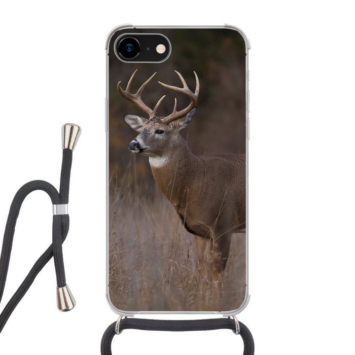 MuchoWow Handyhülle Herbst - Hirsche - Gras - Natur - Tiere Handyhülle Telefonhülle Apple iPhone 8