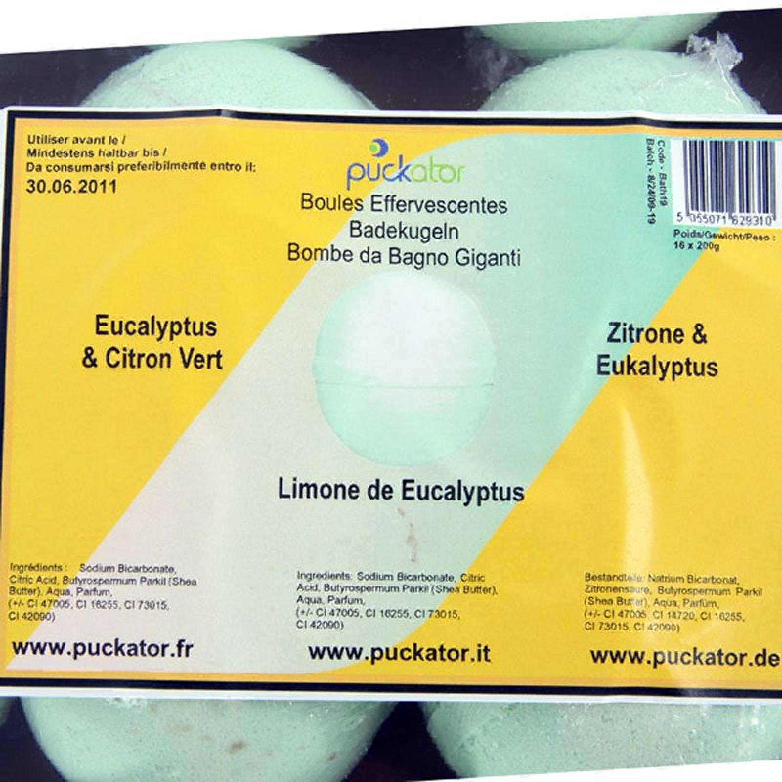 Puckator Badezusatz Badebomben - Zitrone (pro Stück) & Eukalyptus