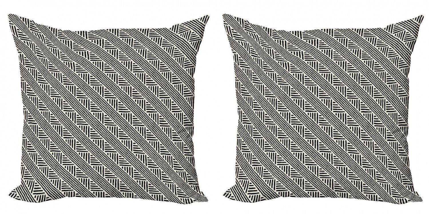 Kissenbezüge Modern Accent Doppelseitiger Digitaldruck, Abakuhaus (2 Stück), Stammes Chevron Design-Linien
