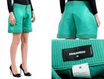 Dsquared2 Shorts DSQUARED2 JEANS LEATHER SHORTS LOOSE ROCK-PANTS HOSE EMERALD GREEN TRO