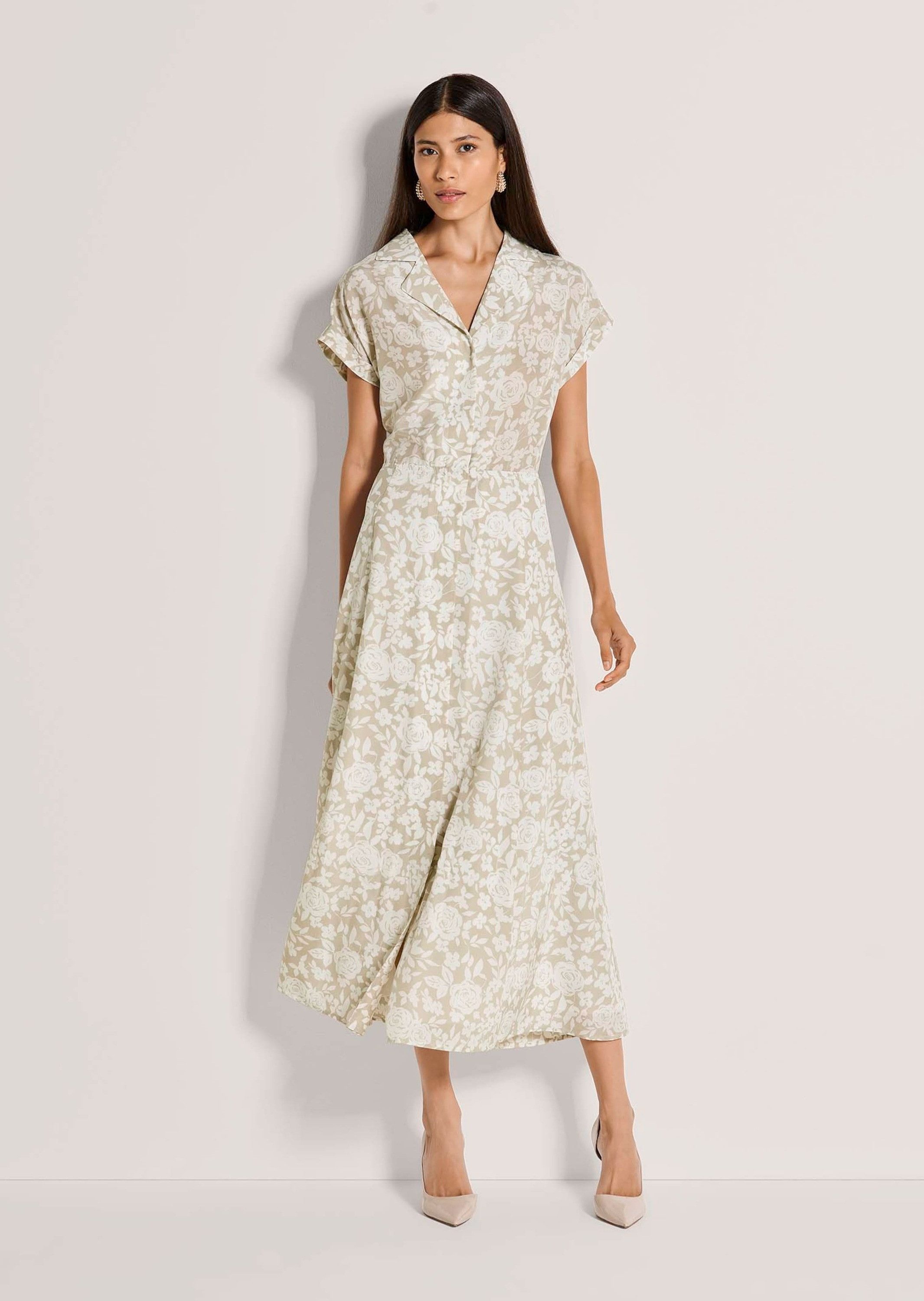 MADELEINE Maxikleid Sommerkleid mit floralem Design Midikleid mit Reverskra günstig online kaufen