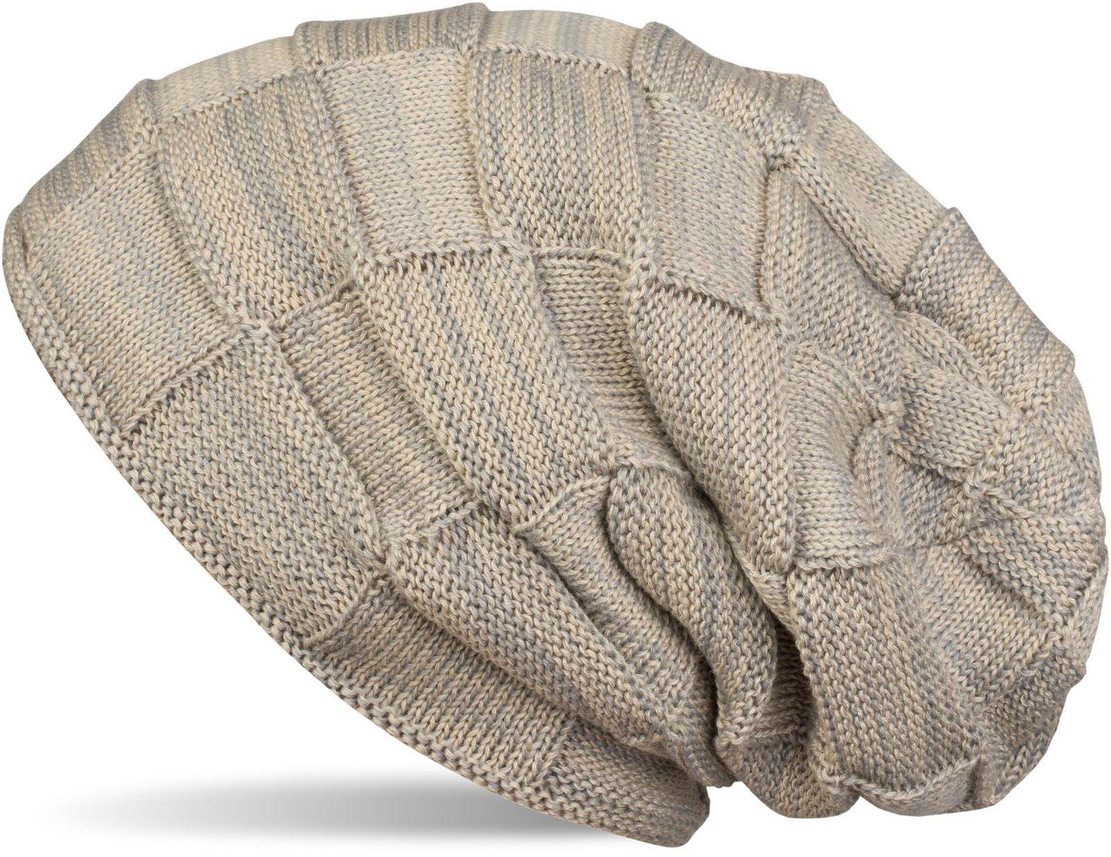 styleBREAKER Strickmütze Feinstrick Beanie mit Karo Strick (1-St)
