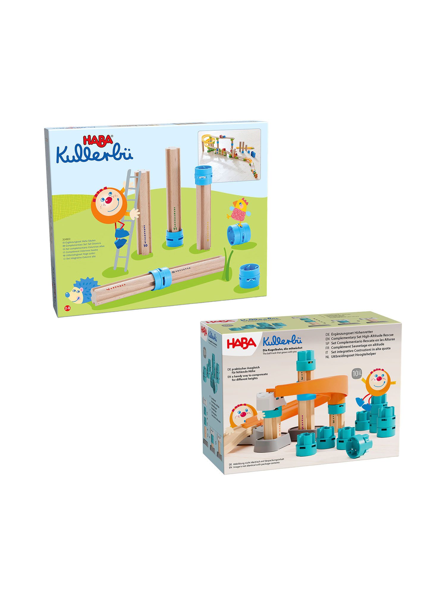 Haba Kullerbü Ergänzungsset Höhe Säulen Spielbausteine, (2 St), Bausteine Set, Bauklötze, Building Blocks