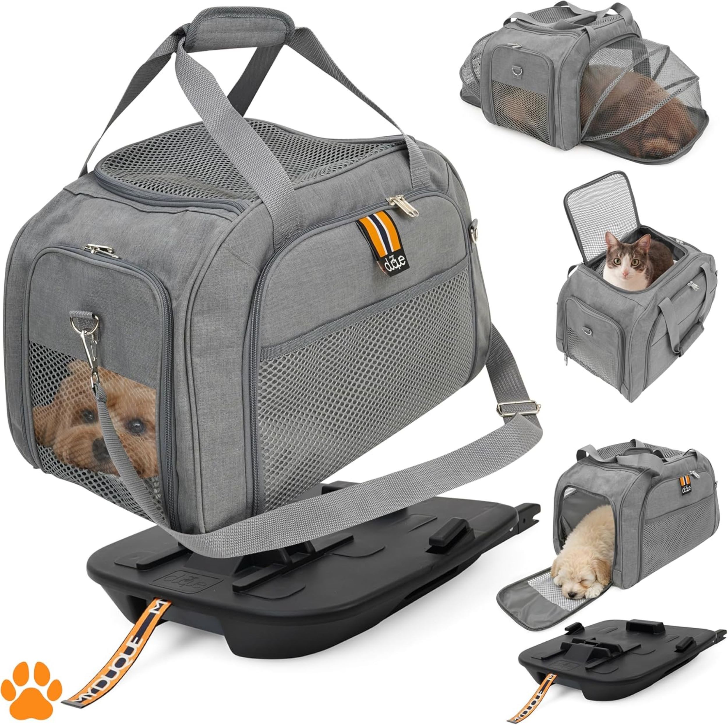 509_Crew Hunde-Transportbox Car-Go Transport Haustiere, multifunktional mit Isofix bis 12 kg, Hundetransporttasche mit ISOFIX-Station