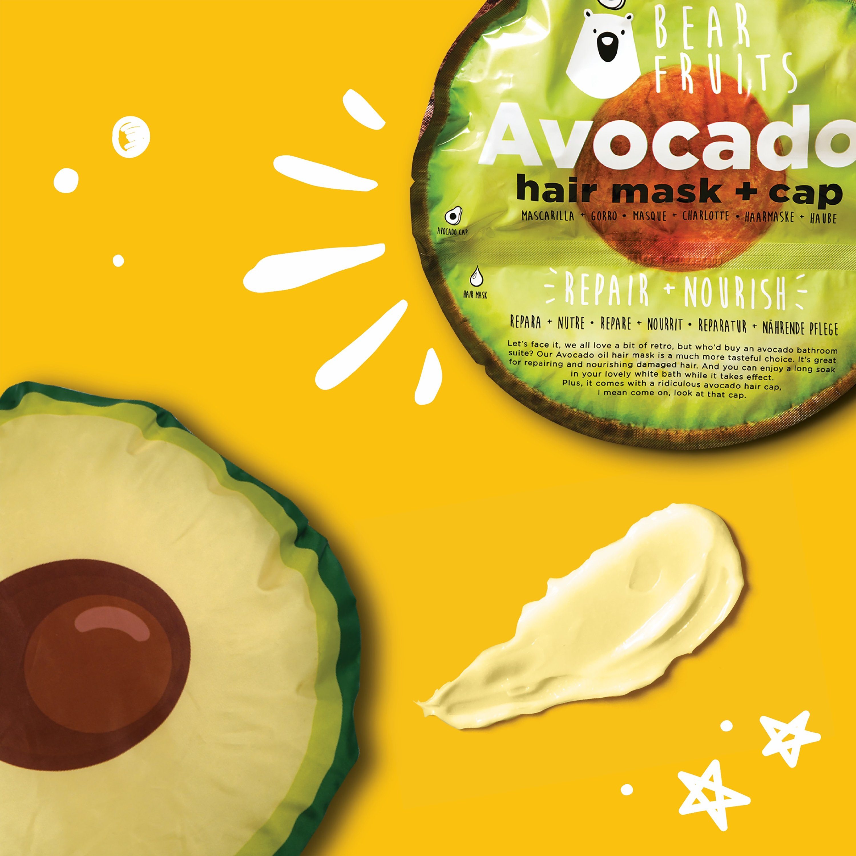 Hair Bear Avocado + - Haarkur Fruits mask cap
