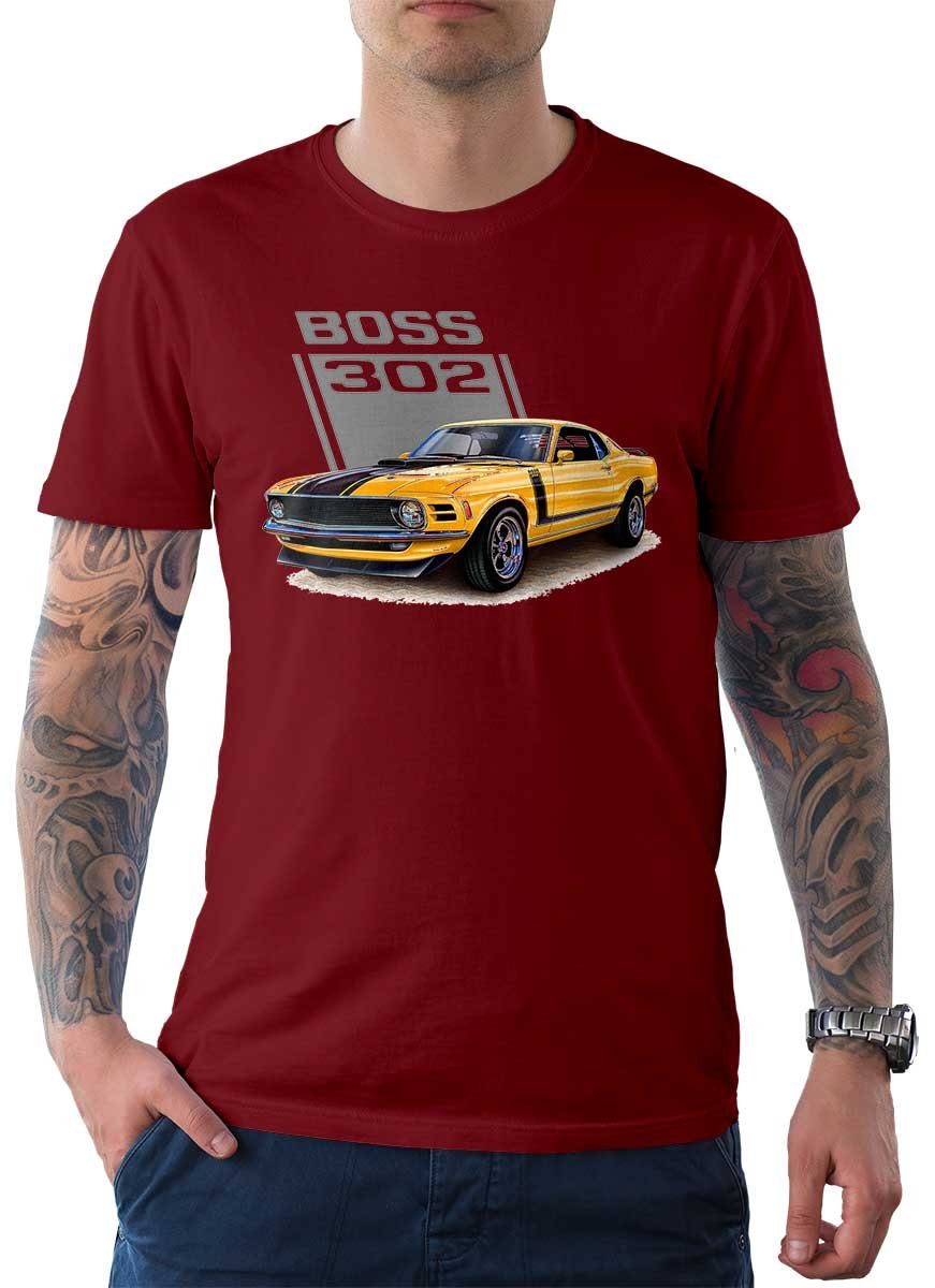 Rebel On Wheels T-Shirt Herren T-Shirt Tee American Classic mit Auto / US-Car Motiv Chilli