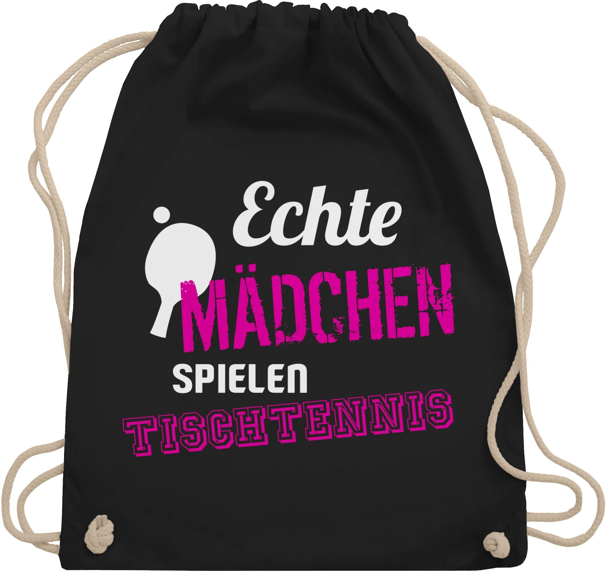 Turnbeutel Echte Mädchen spielen Tischtennis