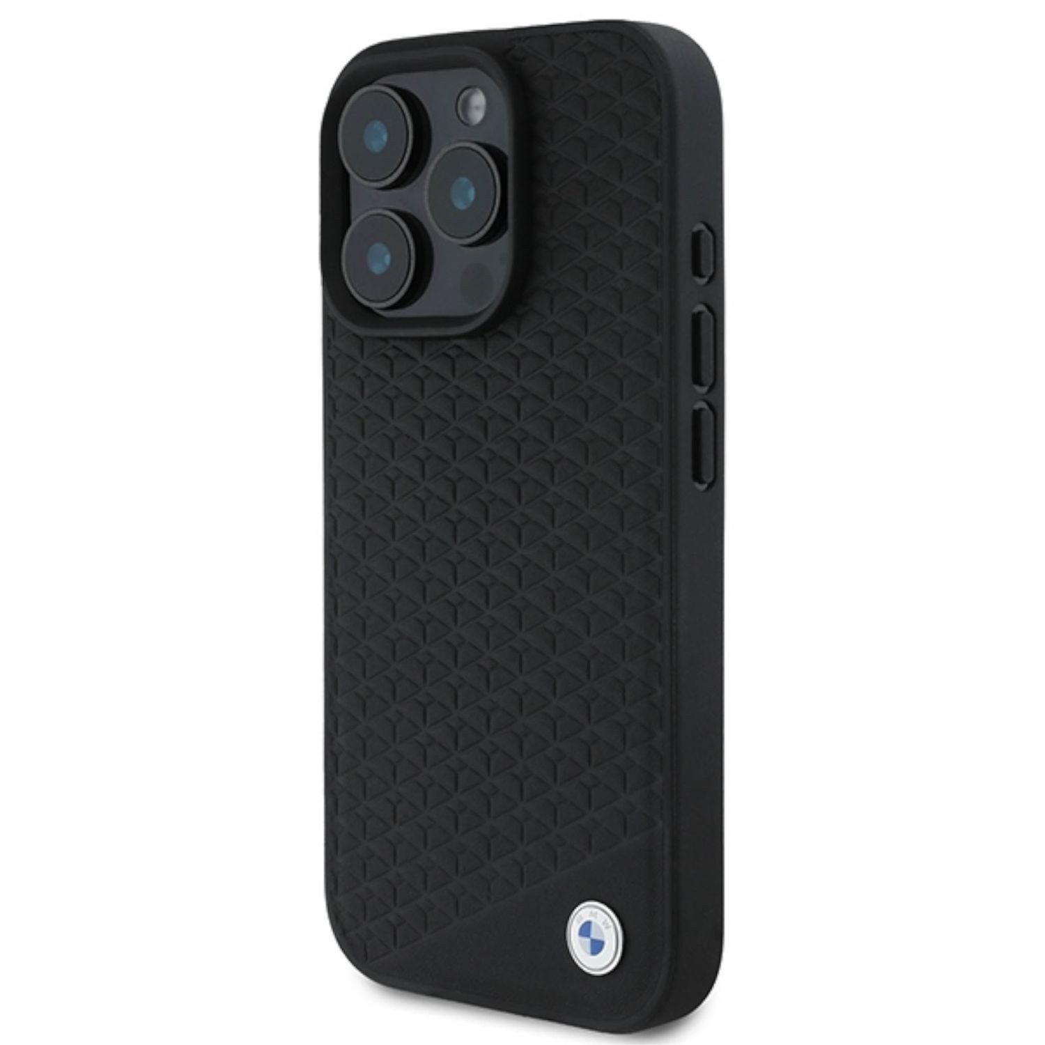 BMW Smartphone-Hülle BMW Apple iPhone 16 Pro Max Sign Leather Diamond Metal Logo MagSafe