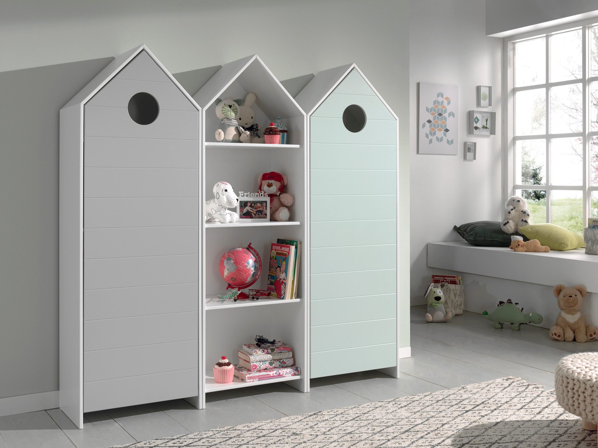 Faizee Möbel Schrank-Set Vielseitiges und farbenfrohes CASAMI Schrank-Set für das Kinderzimmer, (3-St)