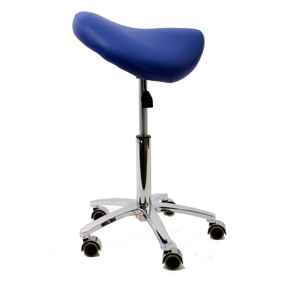 Drehhocker Sattelhocker, Arbeitshocker, Bürohocker mit Metallfuß