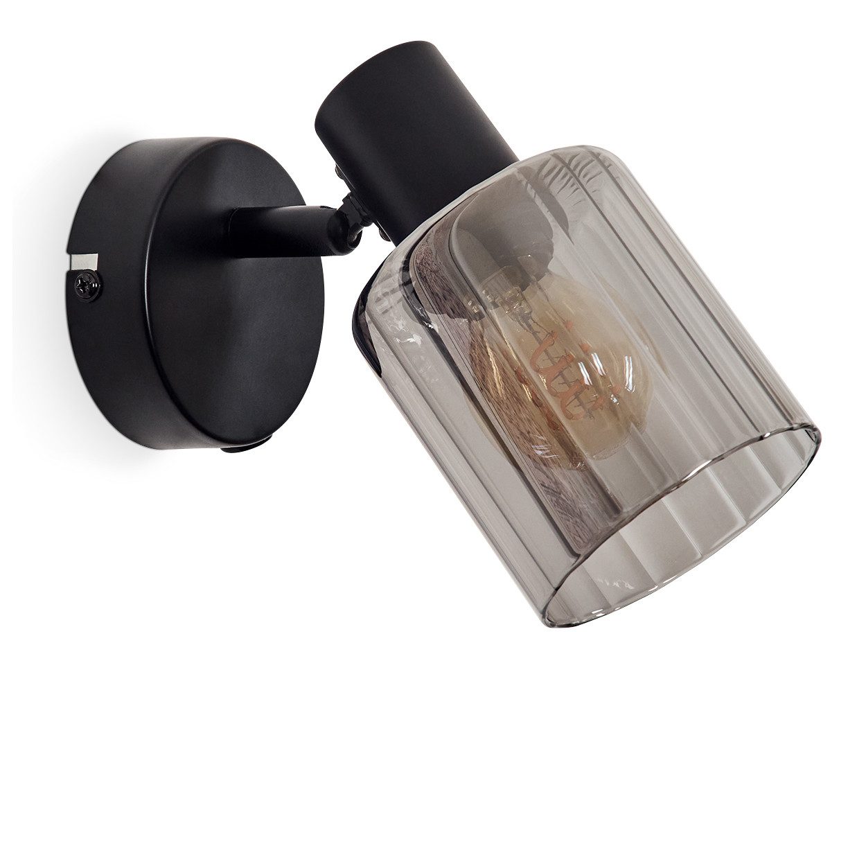 hofstein Wandleuchte verstellbare Wandlampe aus Metall/Glas in Schwarz, ohn günstig online kaufen