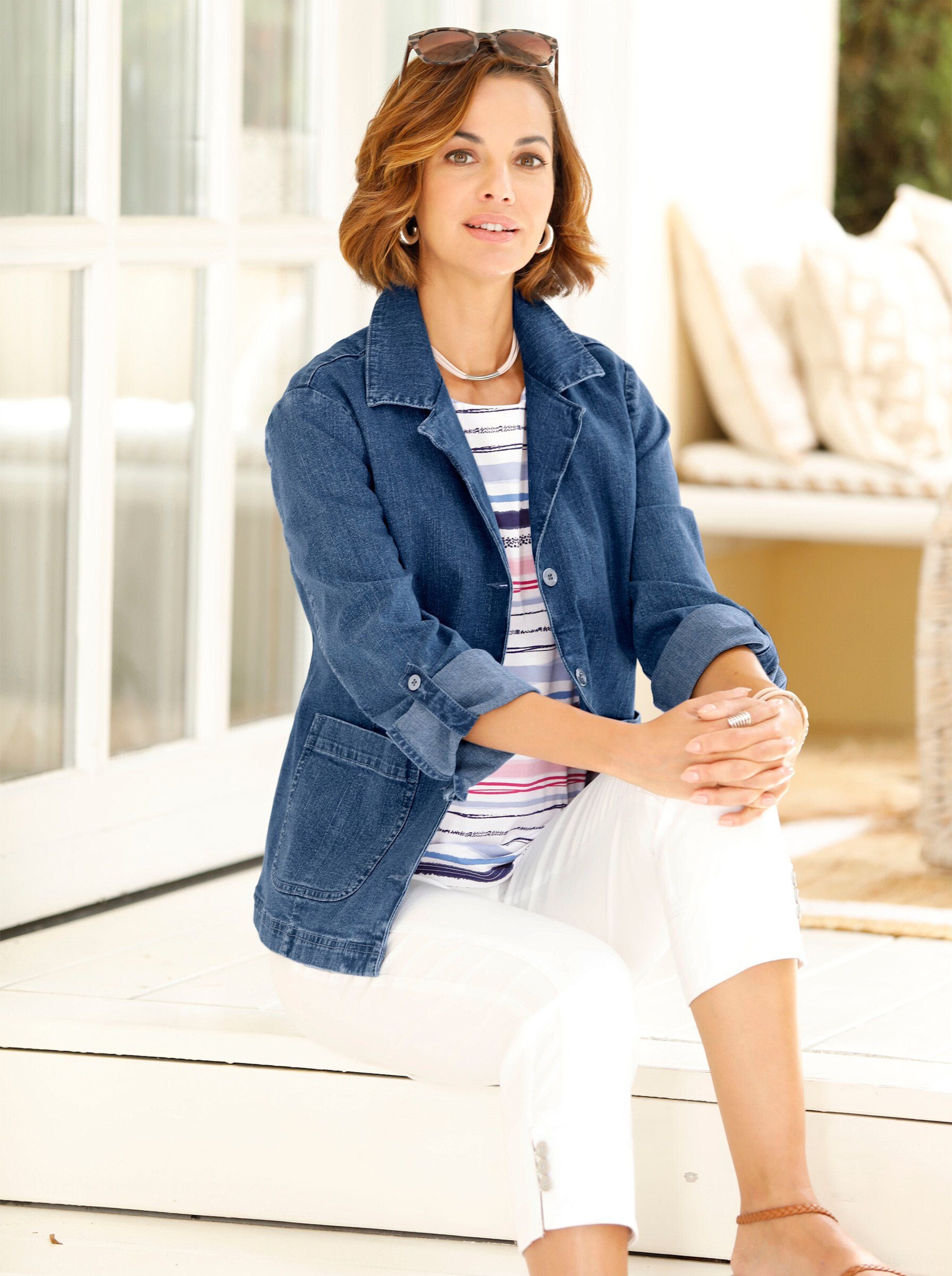 Witt Blusenblazer Jeans-Blazer Langarm