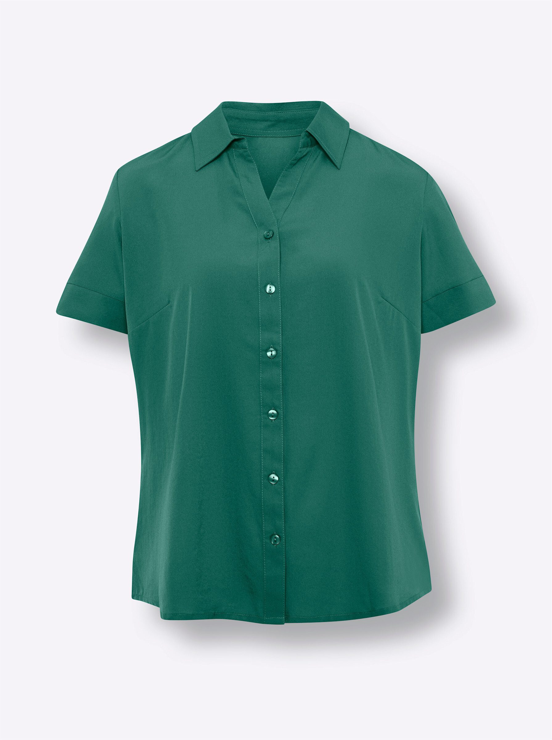 Sieh an! Klassische Bluse Hemdbluse Kurzarm günstig online kaufen