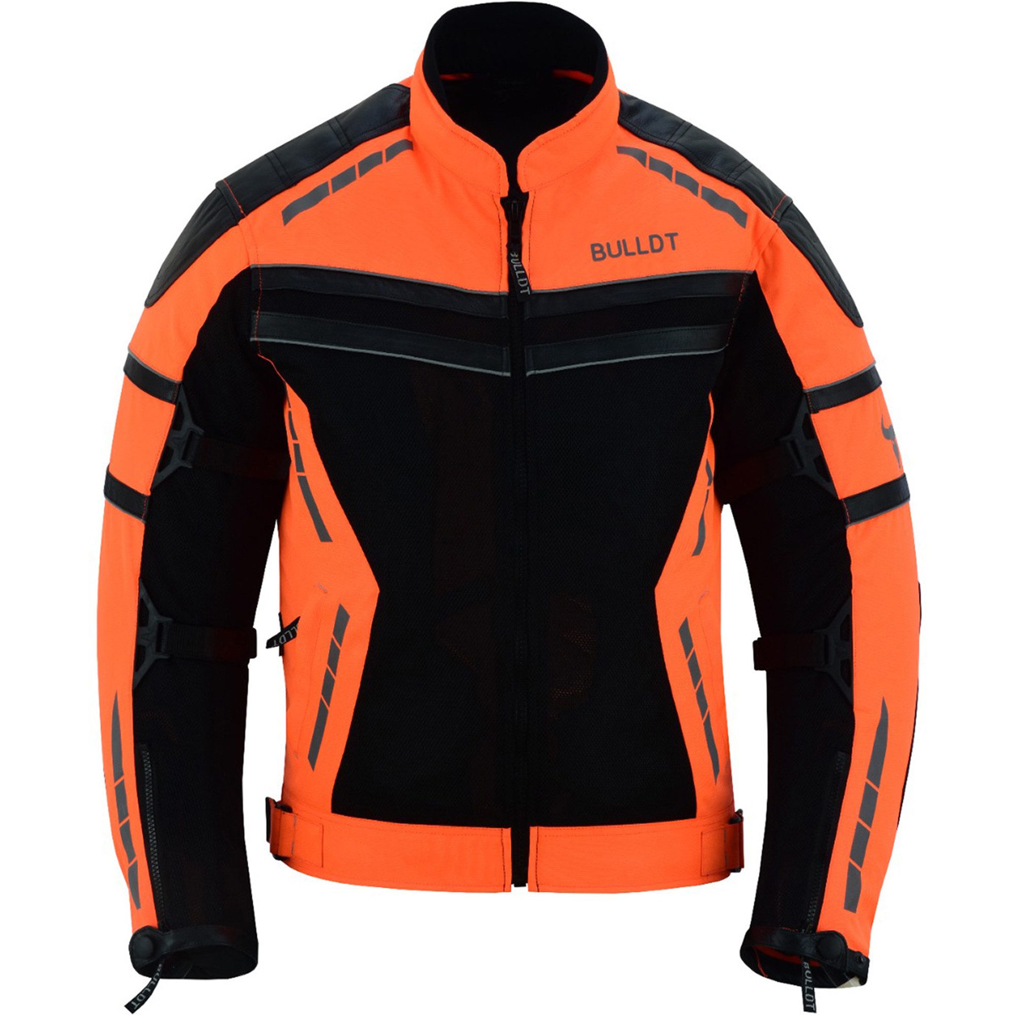 BULLDT Motorradjacke BLD323J (mit abnehmbare 4 Stück Protektoren) Sommer Jacke mit Mesh-Netz 360° Reflektoren & Zipper-Taschen
