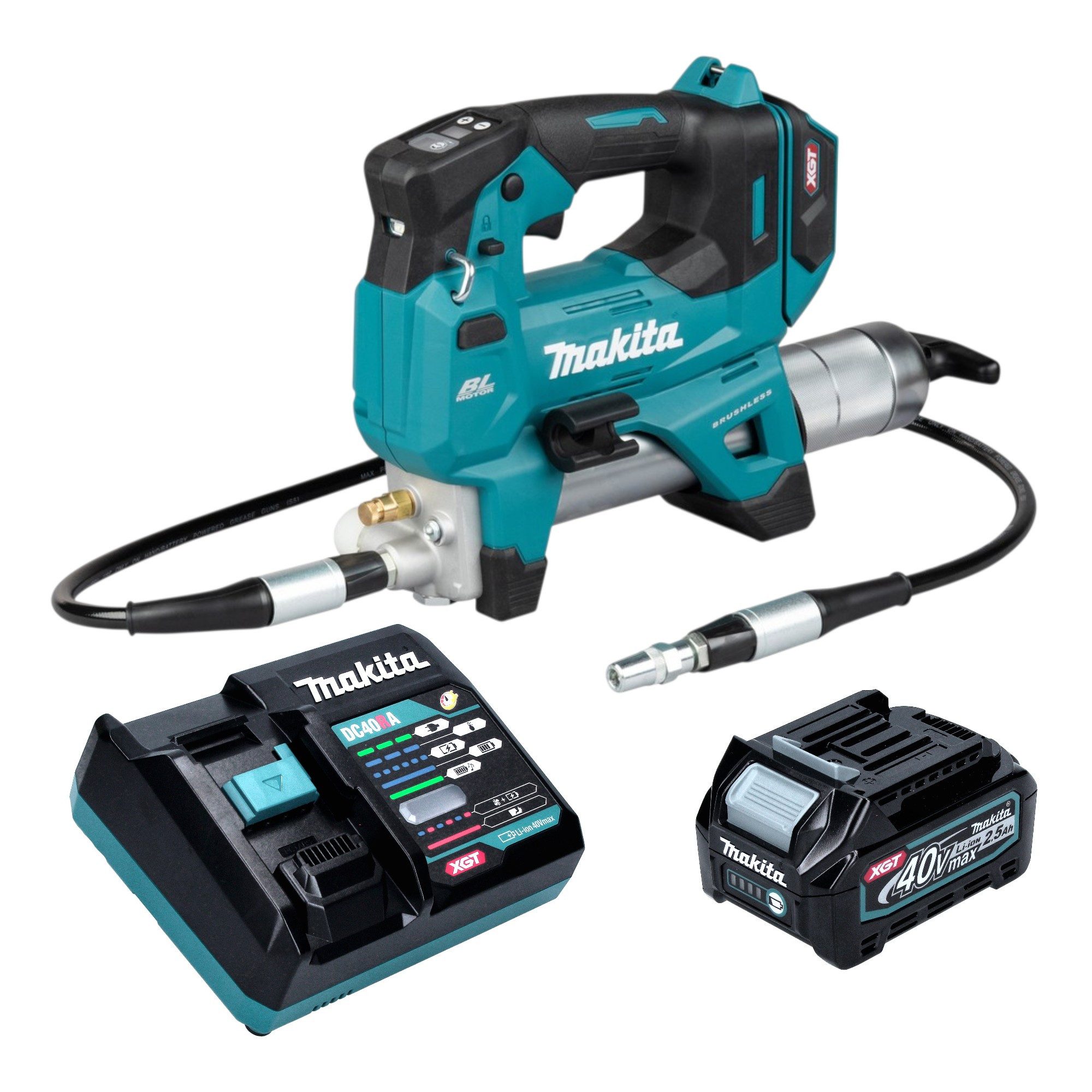 Makita Werkstattpresse GP 001 GD101 Akku Fettpresse 40 V max. 690 bar Brushless