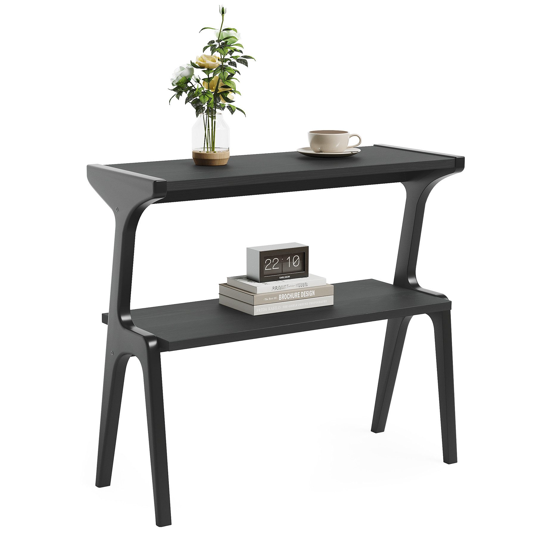 Tribesigns Beistelltisch 2-stöckig Sofatisch,moderner Couchtisch, schmaler Nachttisch aus Holz