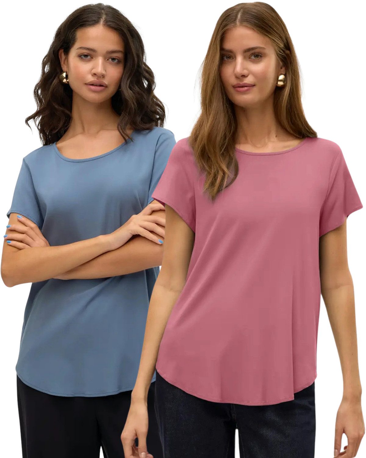 Vero Moda Blusenshirt lockeres Shirt im Doppelpack