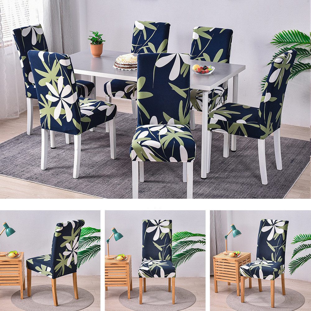 Minicloss Stuhlhusse Elastische Moderne Bedruckte Stuhlhussen Stretch Abnehmbare, Waschbar Stuhlüberzug für Esszimmer, Partys Deko, Hochzeit