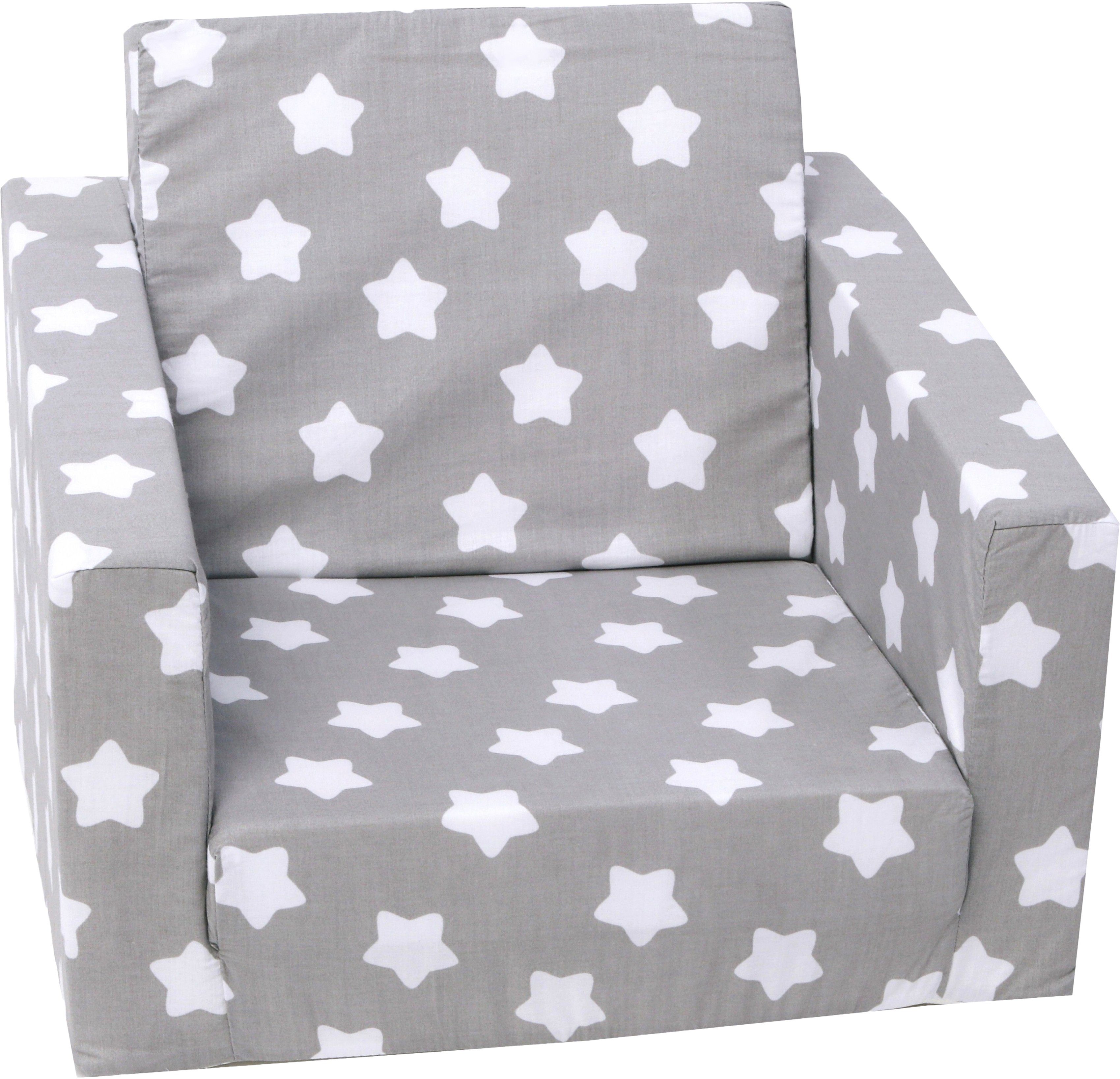 Knorrtoys® Sofa Singlesofa Grey White Stars, für Kinder; Made in Europe | Kindersofas