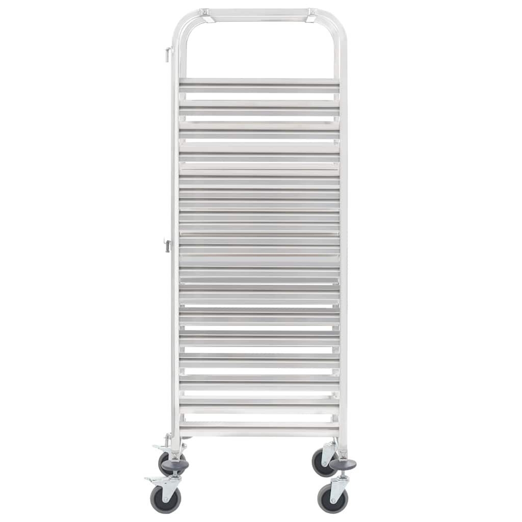 vidaXL Küchenwagen Tablettwagen für 16 Tabletts 38x55x163 cm Edelstahl
