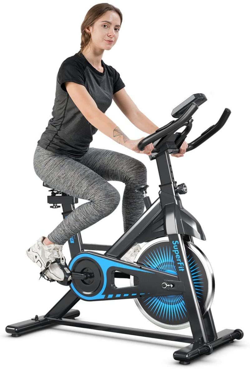Heimtrainer Einstellbarer Fitness Trimmrad Fitnessfahrrad LCD Fahrrad Mini Bike 