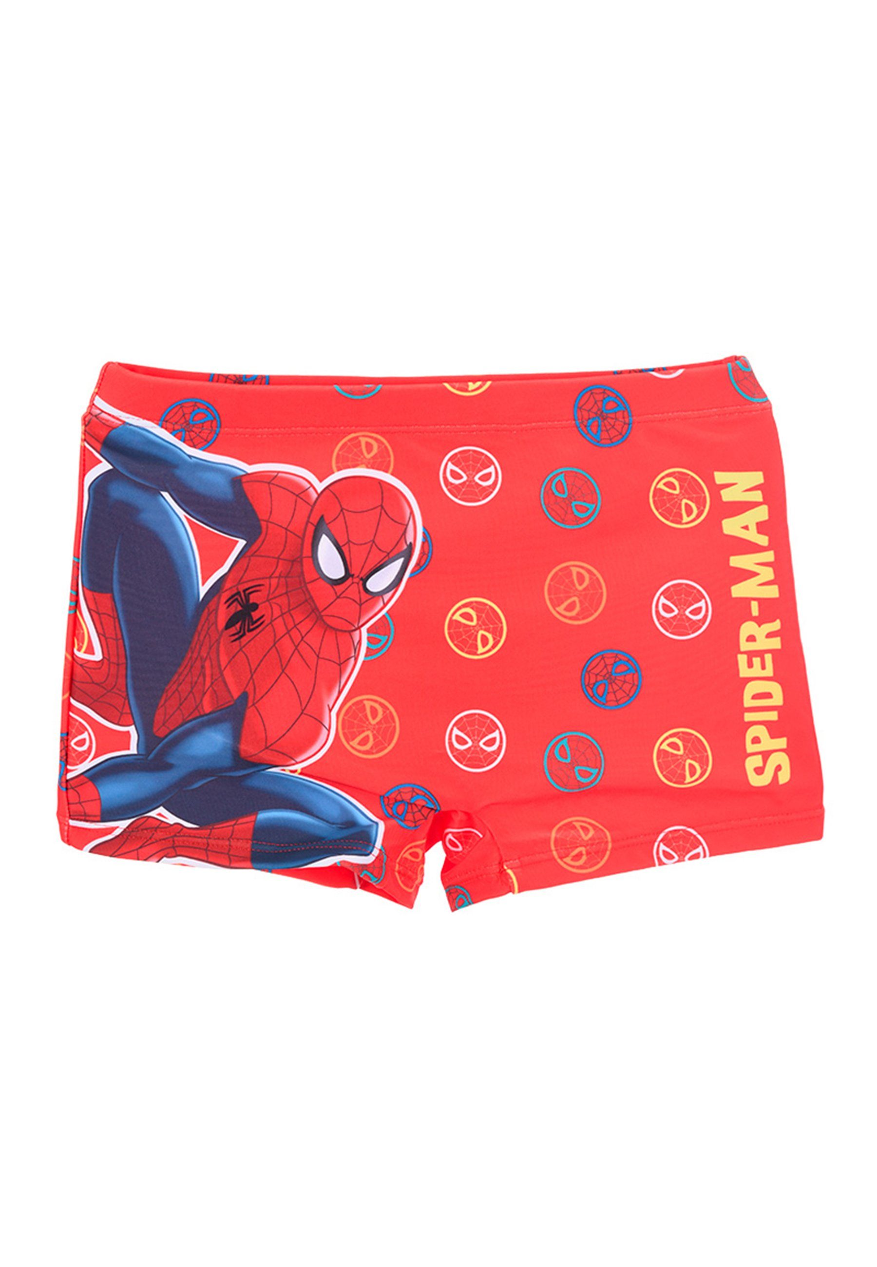 Spiderman Badeshorts Marvel Jungen Kinder Badehose Badepants Rot