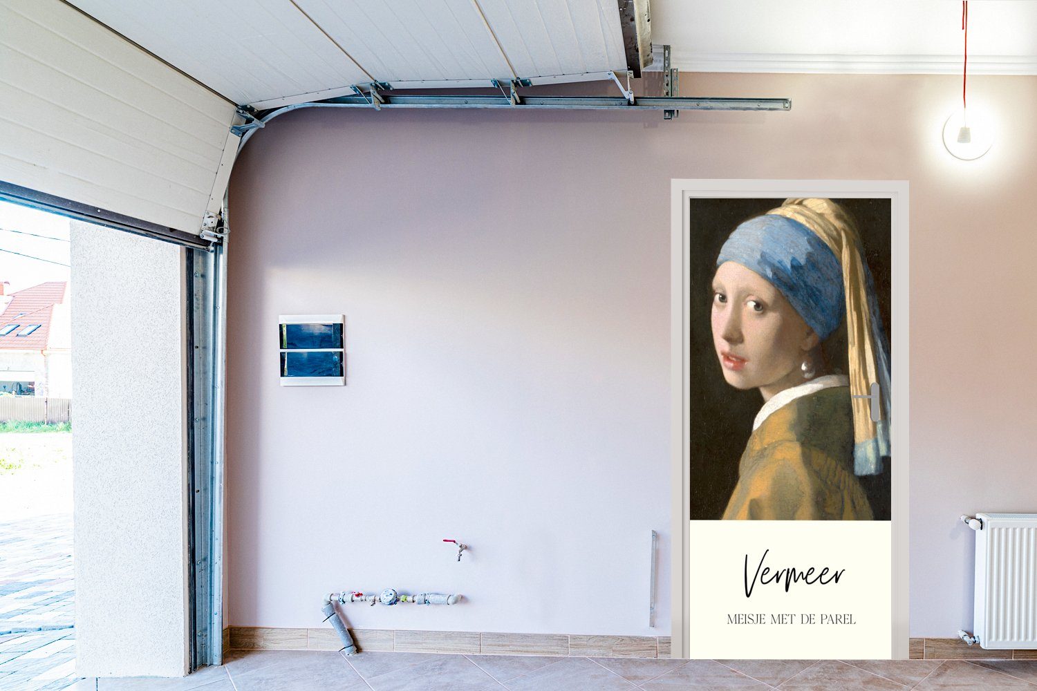 MuchoWow Türtapete Das Mädchen Matt, mit St), Türaufkleber, Fototapete (1 cm Perlenohrring dem für 75x205 - bedruckt, Vermeer, Tür