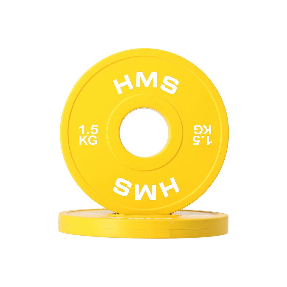 HMS Hantelscheiben Gewichtsscheibe Olympia Hantelscheibe, 3 kg, (Spar-Set, 2-tlg., Trainingsgewichte), 51 mm Innendurchmesser, passend für alle Olympia-Langhantelstangen