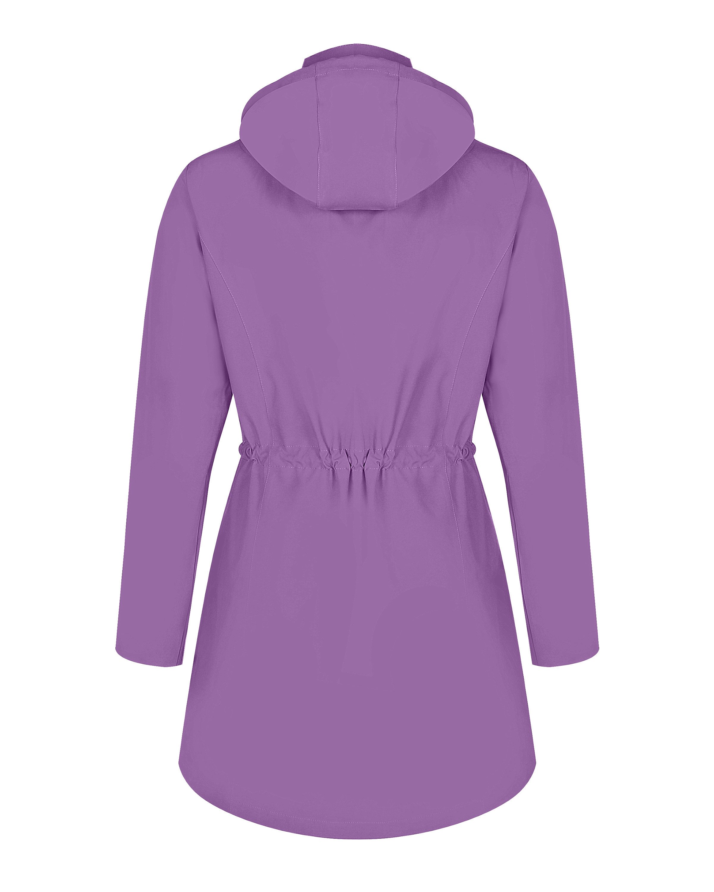 ATLASLAVA Regenjacke Damen Lang – Wasserdicht & Atmungsaktiv mit Kapuze (1-St) Übergangsjacke für Outdoor