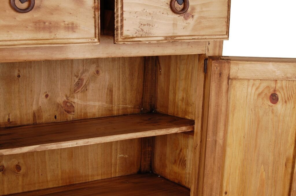 MiaMöbel Schuhschrank Mexico aus massivem Pinienholz Honig